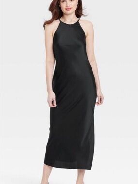 a new day Black Halter Maxi Dress